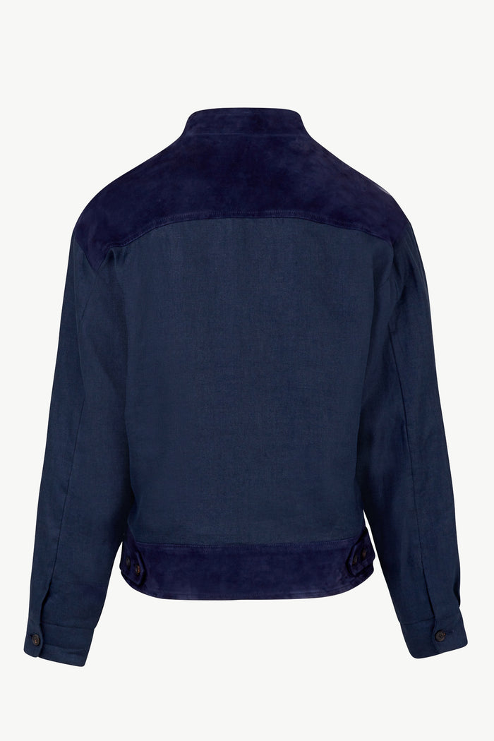 Giuliva Heritage Collection Otto Jacket In Suede And Linen