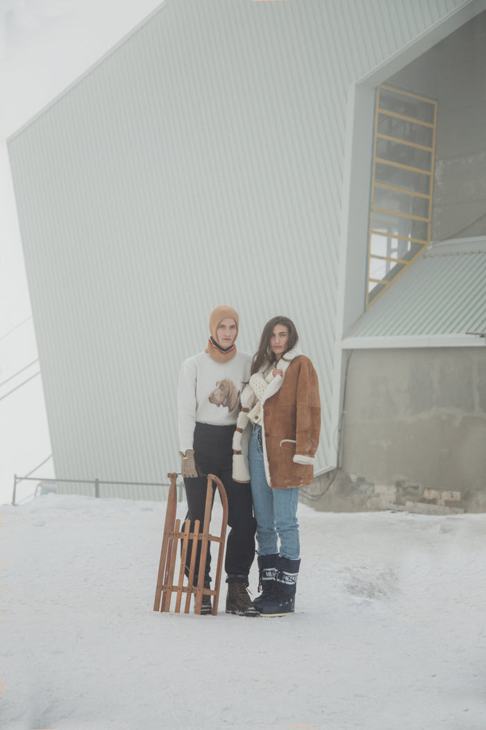 Giuliva Heritage Collection Ottone Unisex Sweater In Virgin Wool Jacquard