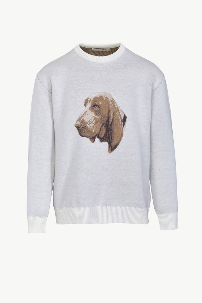 giuliva heritage collection Ottone Unisex Sweater in Virgin Wool Jacquard