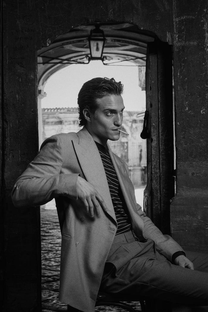 Giuliva Heritage Collection Phil Sweater In Cotton Knit Navy