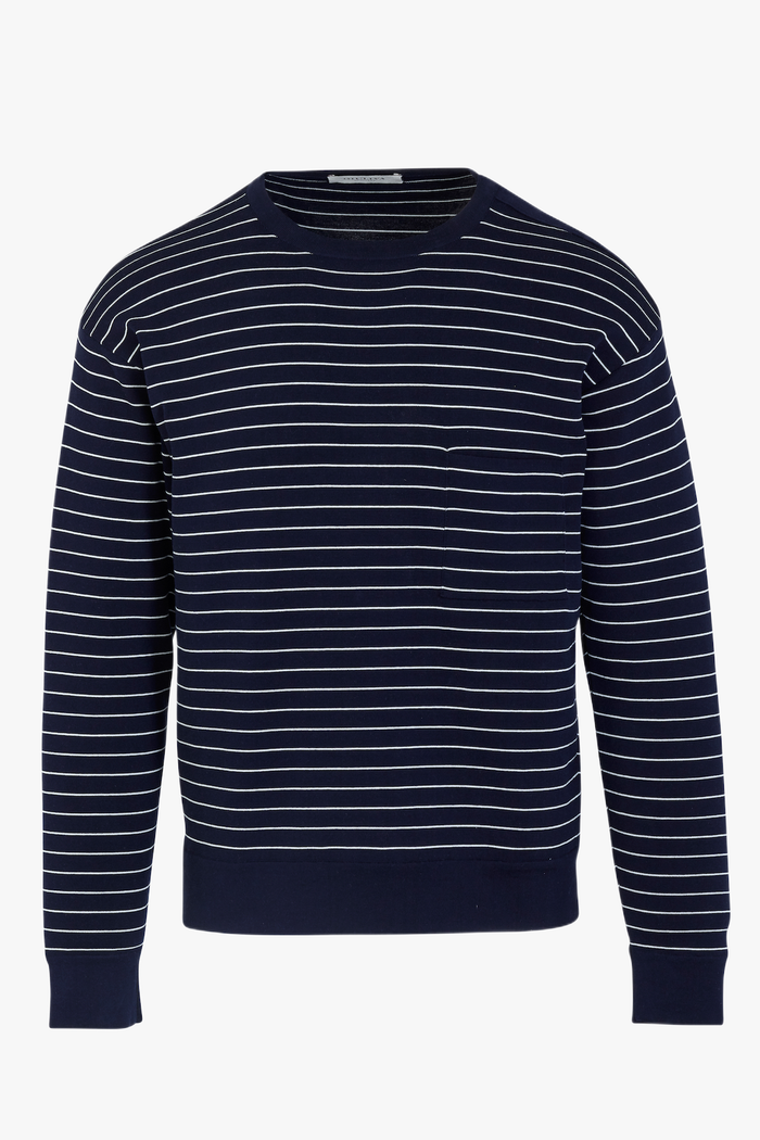 giuliva heritage collection Phil Sweater in Cotton Knit Navy