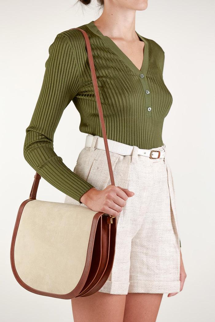 Giuliva Heritage Collection Sella Bag In Suede And Leather