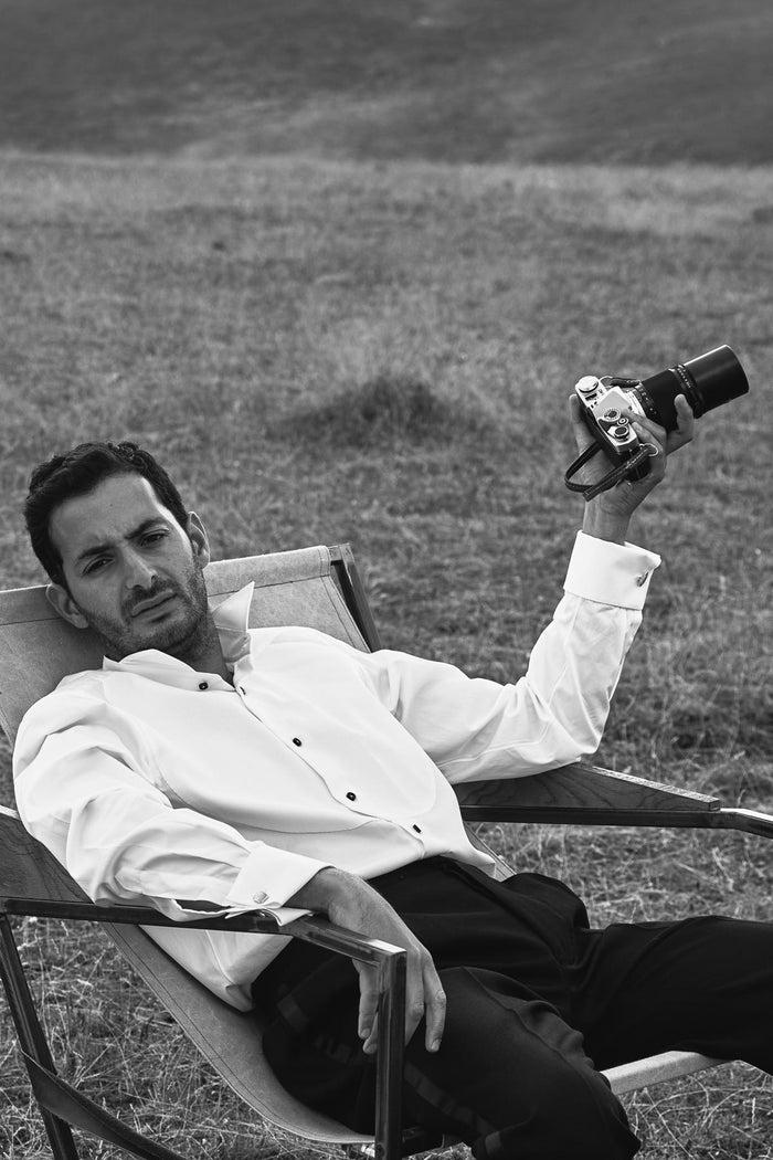 Giuliva Heritage Collection Smoking Shirt In Cotton