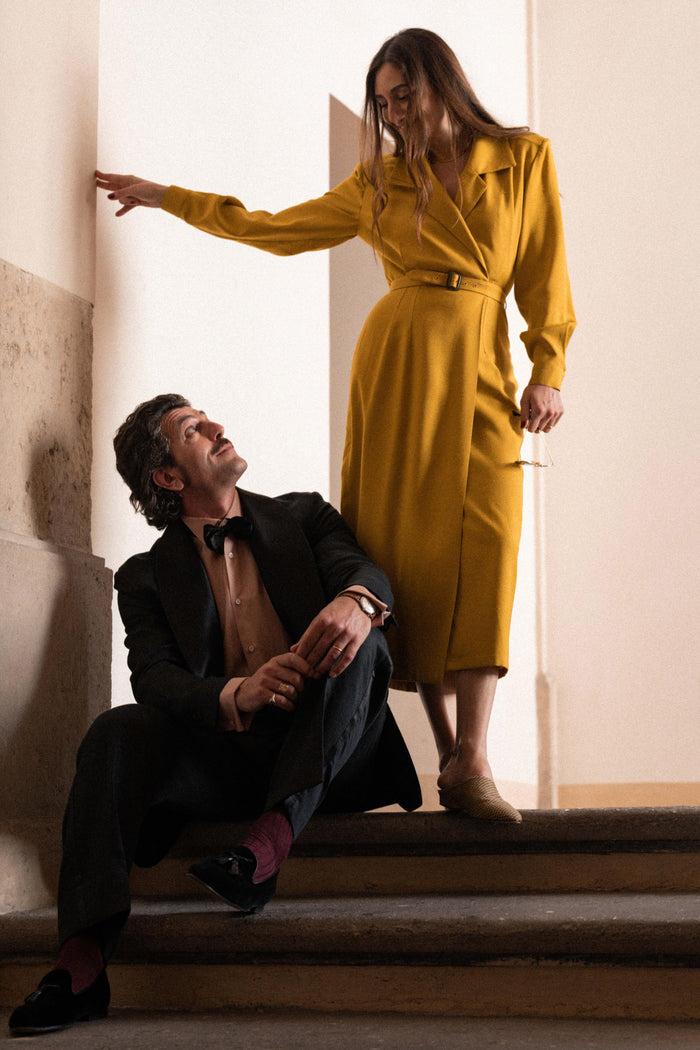 Giuliva Heritage Collection Smoking Shirt In Silk Blend