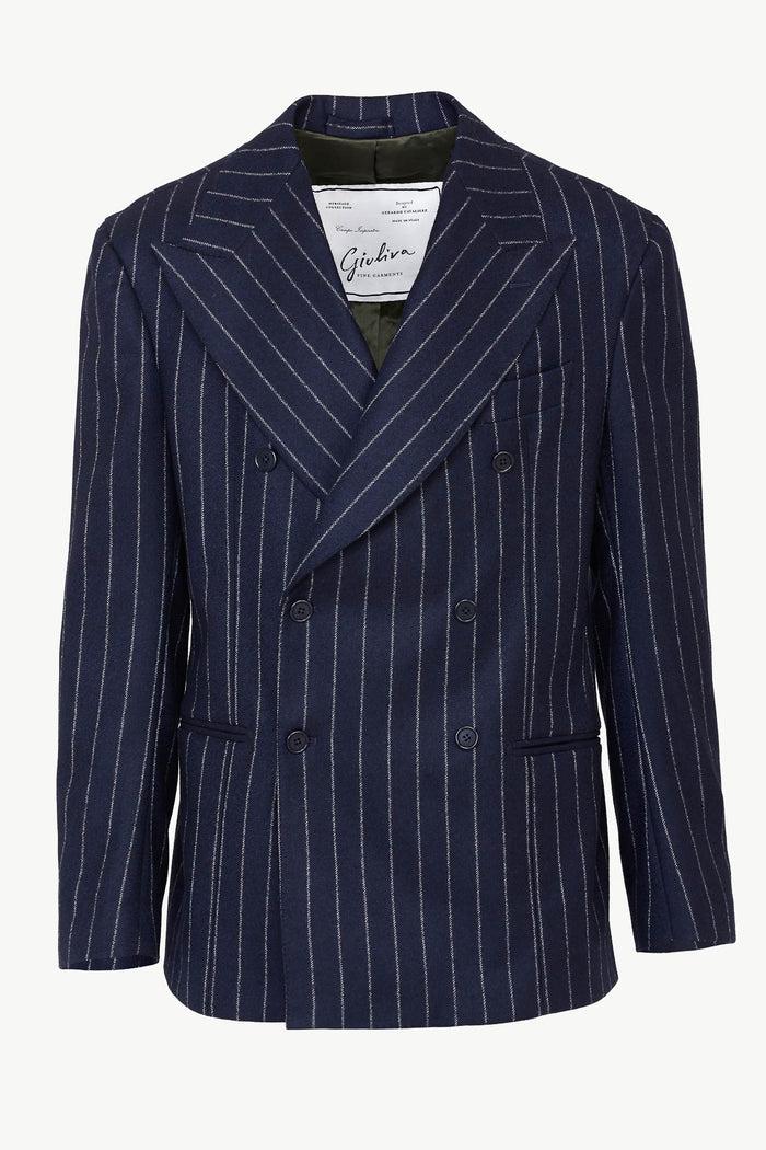 giuliva heritage collection Stefano Blazer in Wool Pinstripe