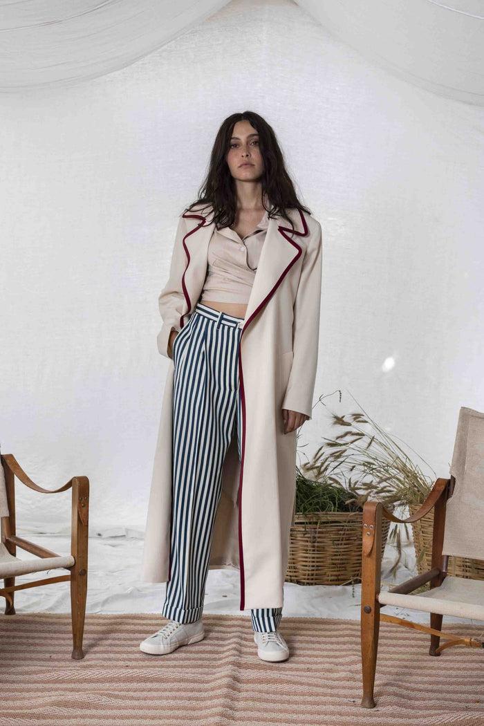 Giuliva Heritage Collection Stella Trousers In Lightweight Wool Pinstripe