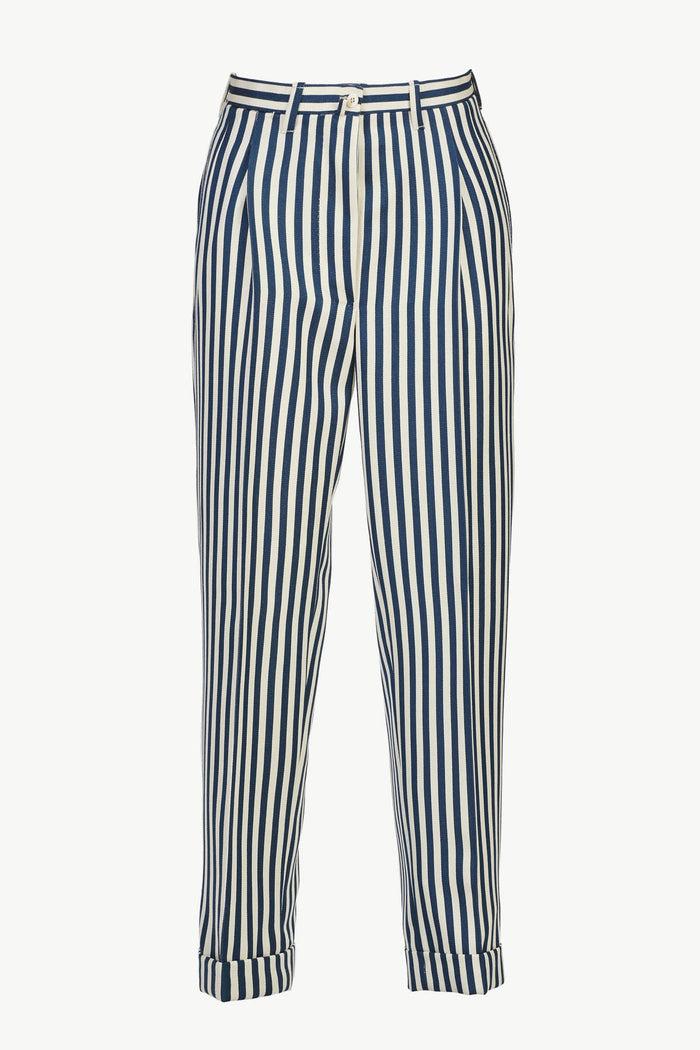 Giuliva Heritage Collection Stella Trousers In Lightweight Wool Pinstripe