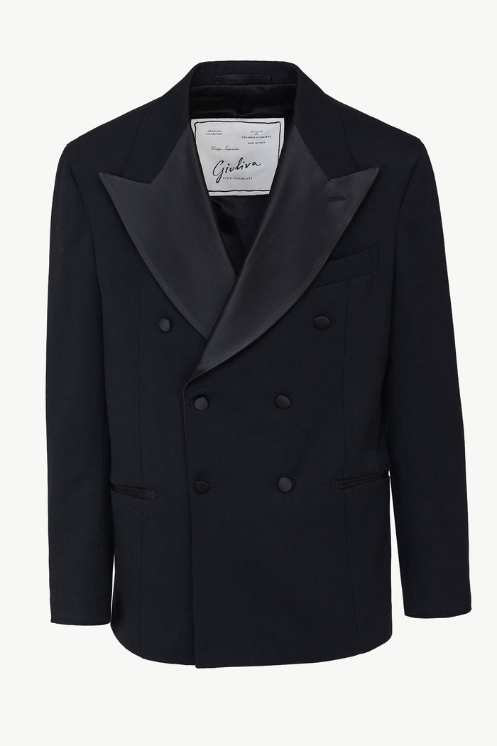 giuliva heritage collection Tonino Smoking Blazer in Wool Barathea