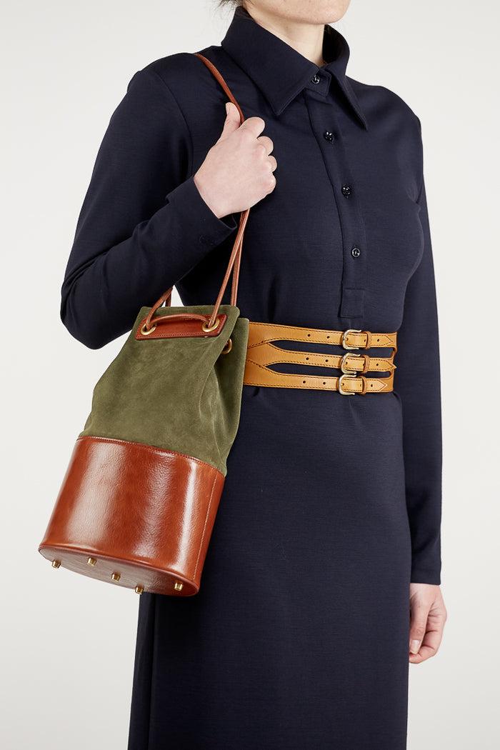 Giuliva Heritage Collection Treasure Bag In Suede And Leather