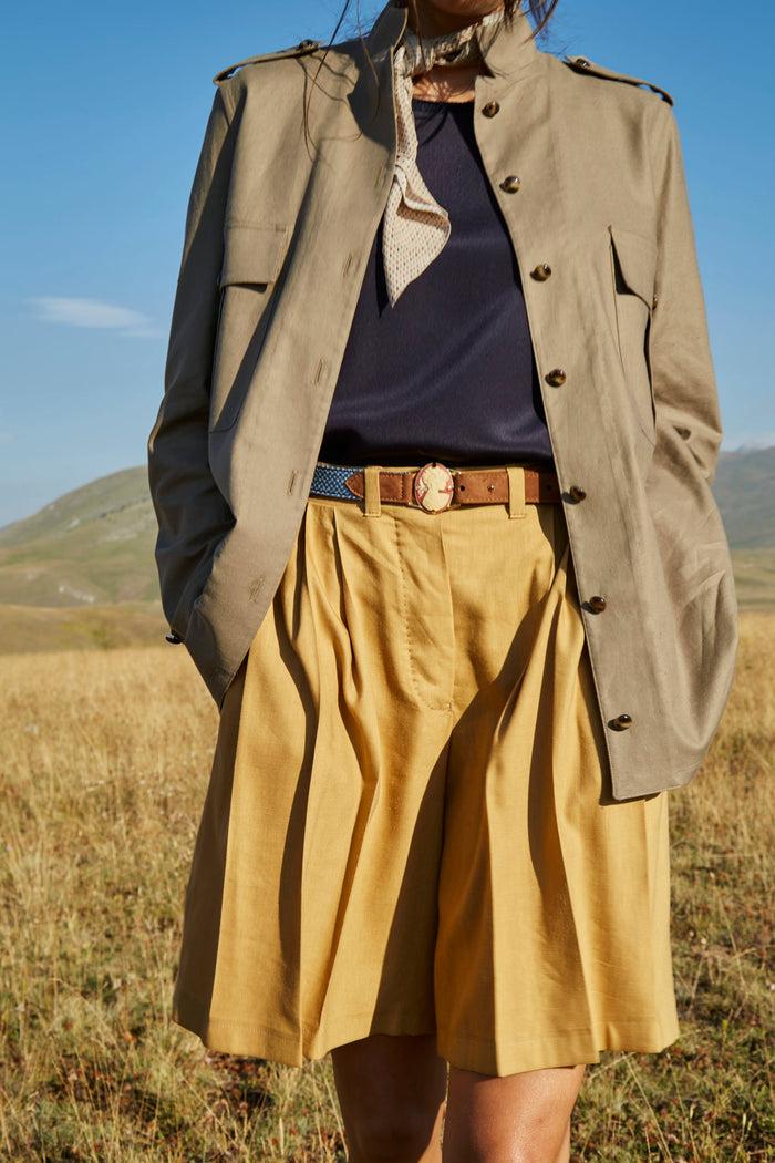 Giuliva Heritage Collection Victoria Bermuda In Linen And Wool Blend