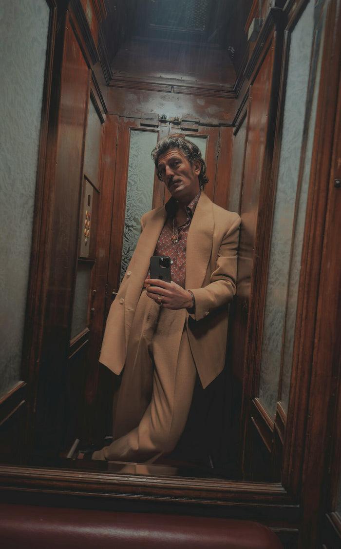 Giuliva Heritage Collection Vito Trousers In Herringbone Camelhair