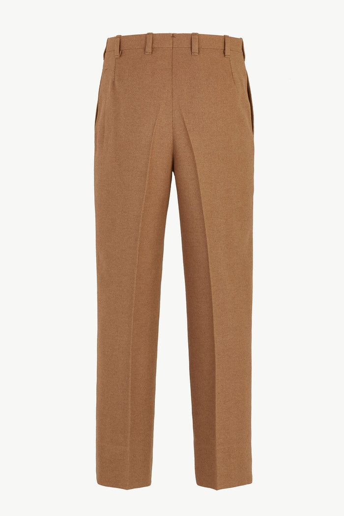 Giuliva Heritage Collection Vito Trousers In Herringbone Camelhair