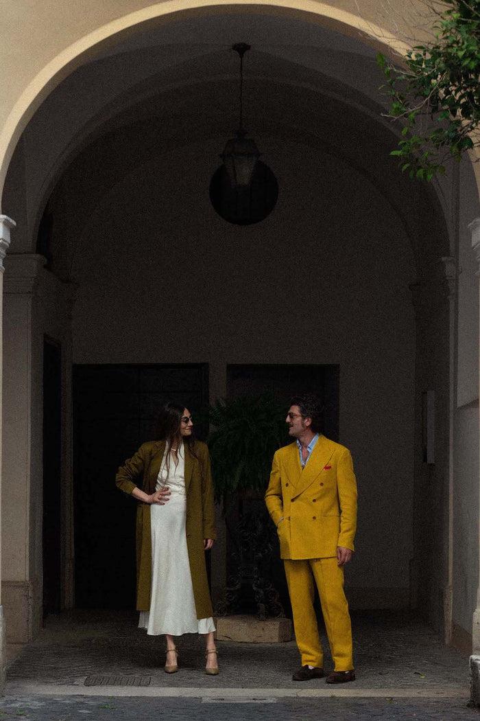 Giuliva Heritage Collection Vito Trousers In Linen And Silk