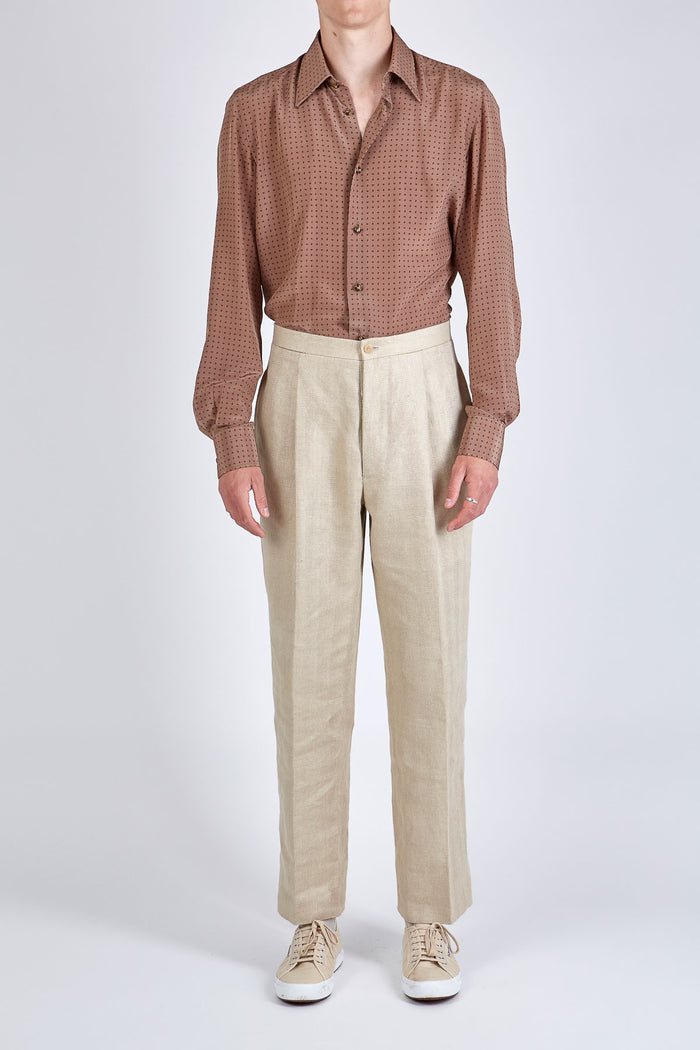 Giuliva Heritage Collection Vito Trousers In Linen Herringbone