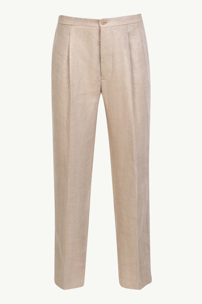 giuliva heritage collection Vito Trousers in Linen Herringbone