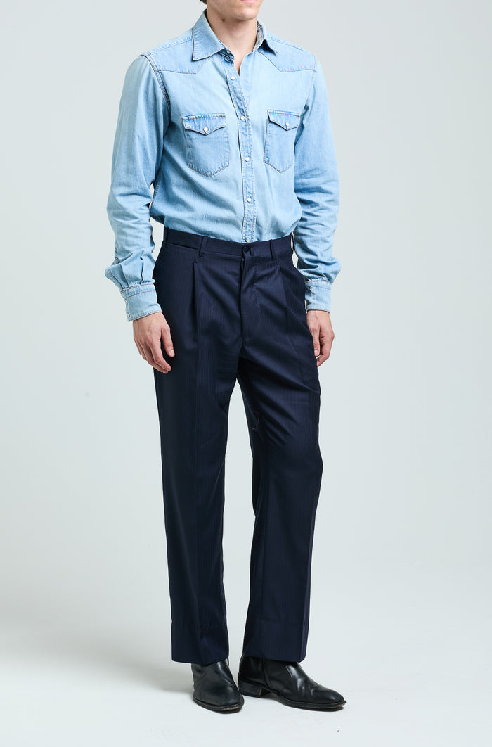 Giuliva Heritage Collection Vito Trousers In Wool Pinstripe