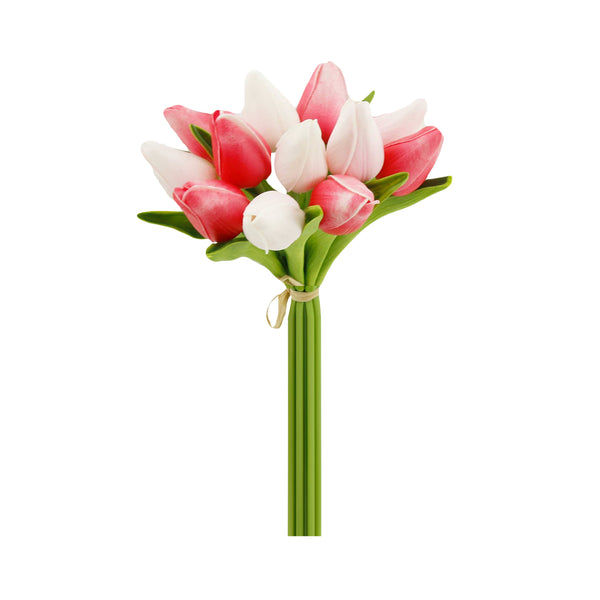 glam style 1 Dozen Real Touch Tulip Bud bouquet-13.25"
