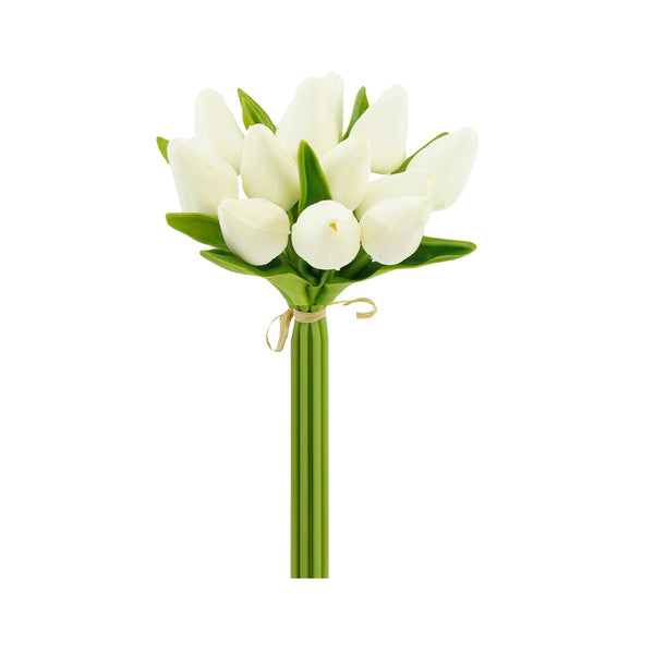 glam style 1 Dozen Real Touch Tulip Bud bouquet-13.25"