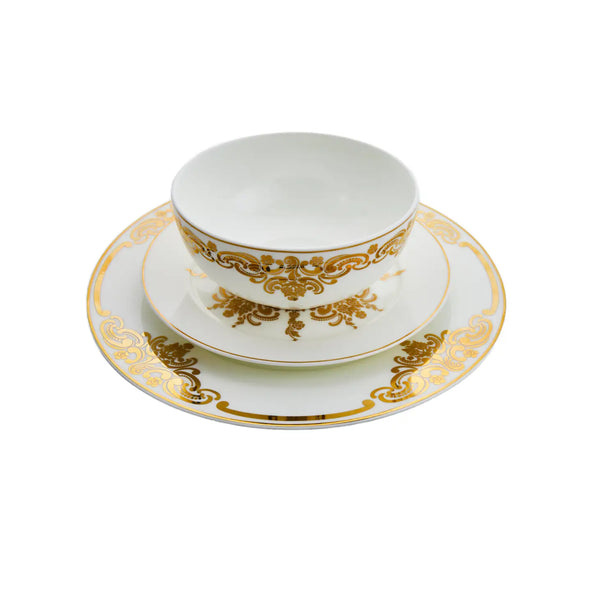 glam style 12 Piece 20th Century Baroque Dinner Set - Service For Four