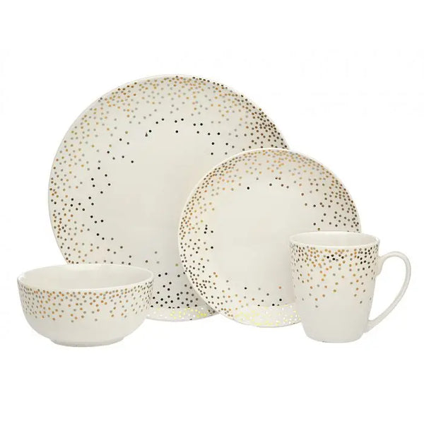 glam style 16 Piece Glam Dinnerware Set - Service For Four