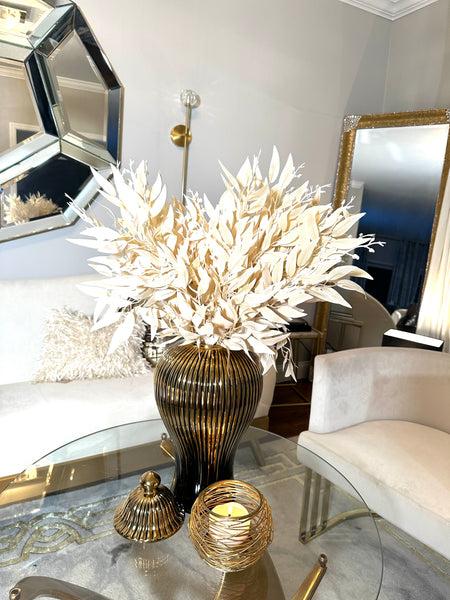 glam style 20'' Silk Eucalyptus Leaves Bush Fake Seeded Eucalyptus