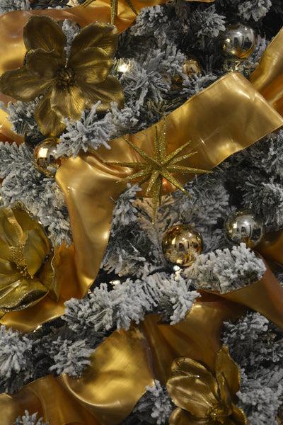 Glam Style 3¾" Silver Woven Metallic Shimmer Wired Ribbon