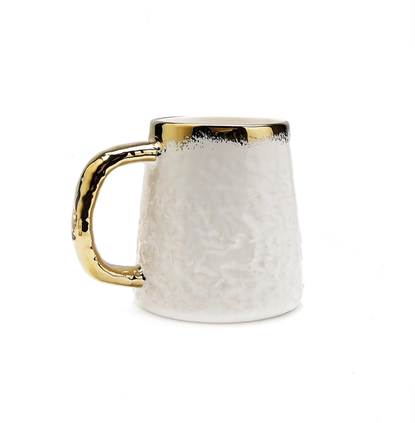 Glam Style 4 Piece White Dinner Set Speckled Gold Design