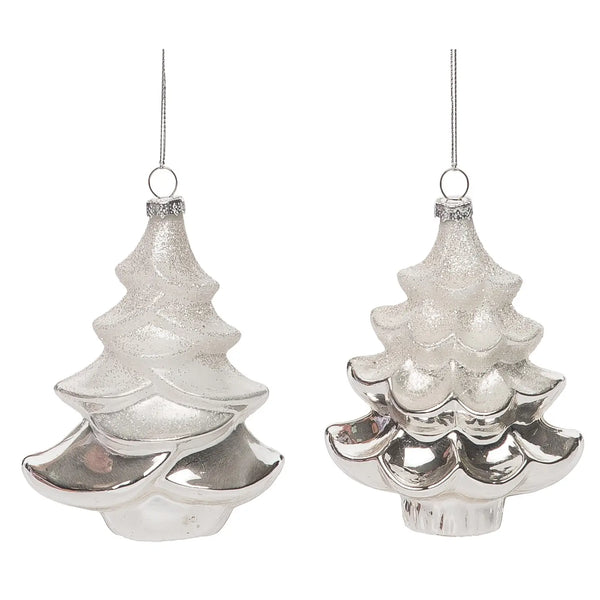 Glam Style 5 In. Multicolored Christmas Tree Orn Set 2