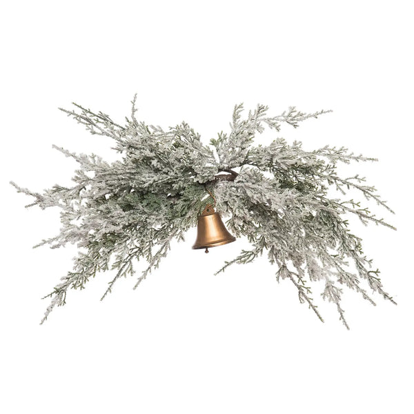 glam style Artificial 21" White Christmas Lush Greenery Snow Swag