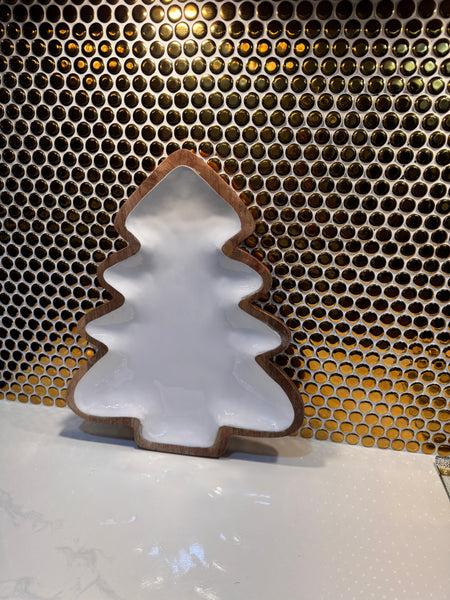 glam style Christmas Tree Shape Porcelain Tray ( 1 piece)