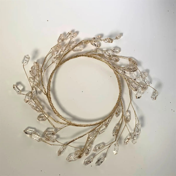 glam style Elegant Acrylic Amethyst Gem Christmas Candle Ring 6"