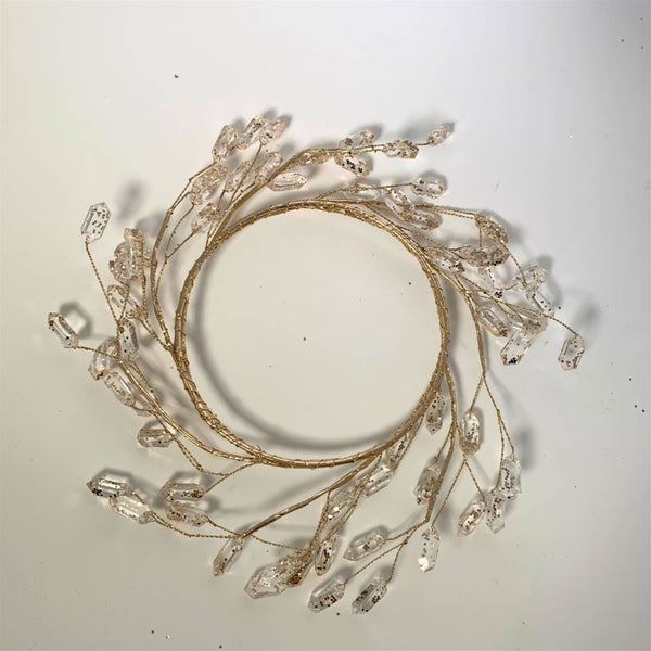 glam style Elegant Acrylic Amethyst Gem Christmas Candle Ring 6"