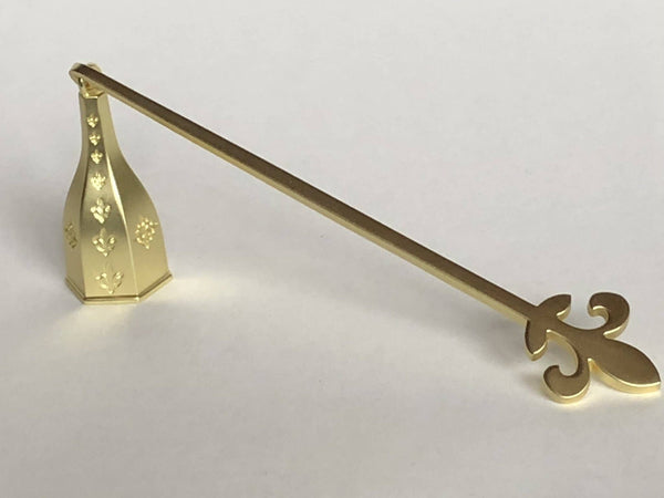 Glam Style Fleur De Lis Snuffer With Matte Gold Finish