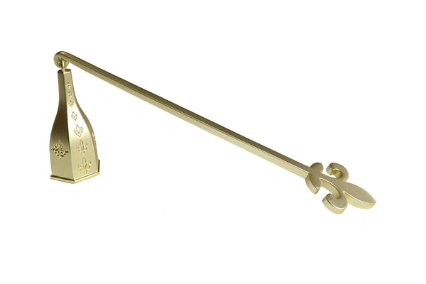 glam style Fleur De Lis Snuffer With Matte Gold Finish