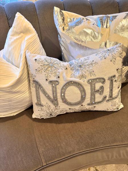 Glam Style Glam Noel Embroidered Throw Pillow 14x20