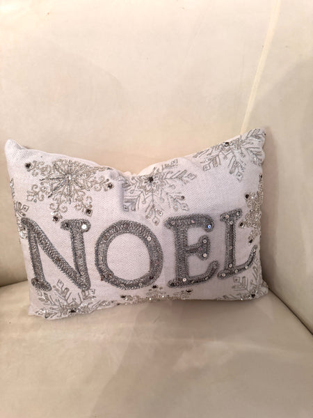 Glam Style Glam Noel Embroidered Throw Pillow 14x20
