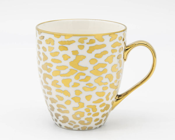 glam style 19 oz Gold Animal Print Mugs