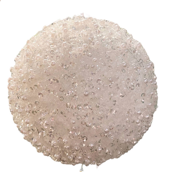 glam style 5.5" Dazzling Sequin/Bead Ball-White
