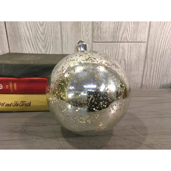 glam style 5.5” Vp Mercury Ball Ornament - Silver