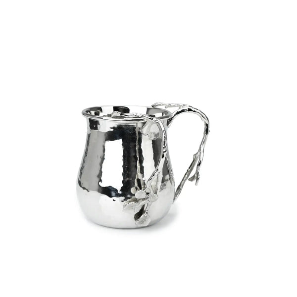 glam style 6" Nickel Wash Cup-Leaf Design