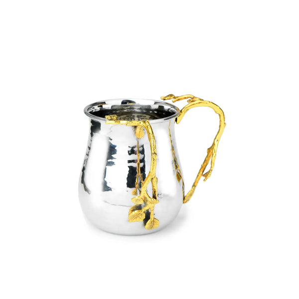 glam style 6" Wash Cup With Leaf Design