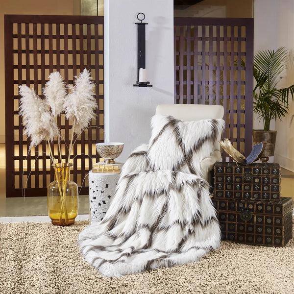 glam style Alaska Ivory Brown Throw