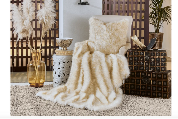 glam style Aspen Ivory Gold Throw