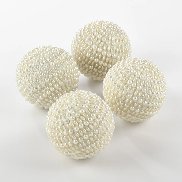 Glam Style Bead And Pearl Orb (set Of 2)
