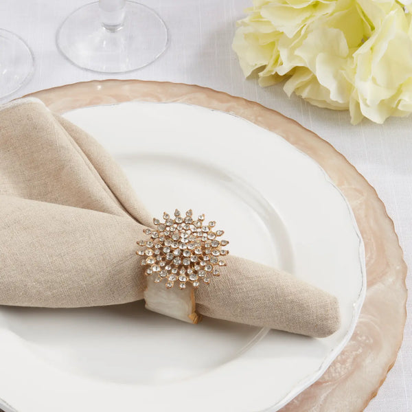Glam Style Beaded Elegance Resin Napkin Ring