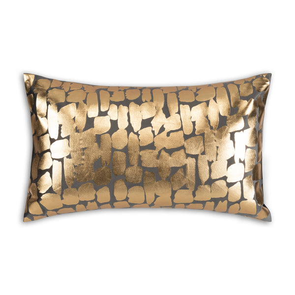 glam style Becca Charcoal Gold Lumbar Pillow