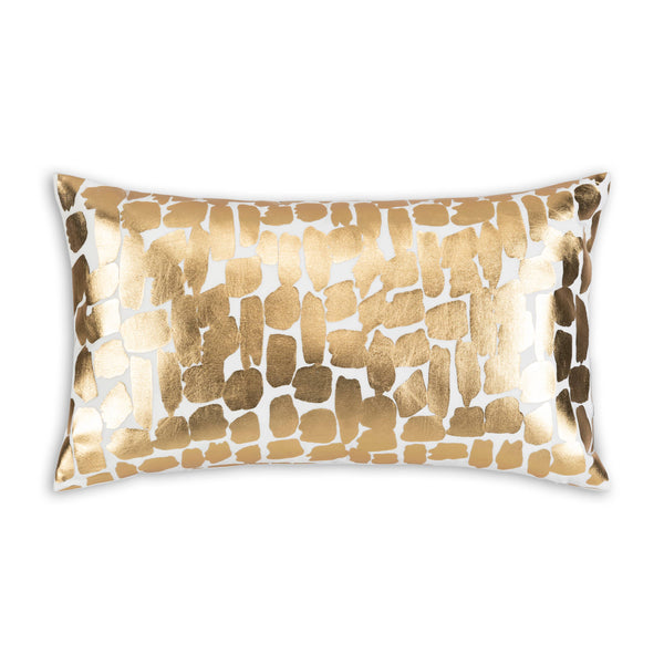 glam style Becca Ivory Gold Lumbar Pillow
