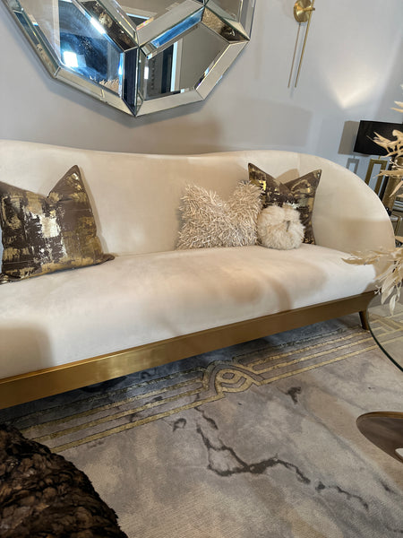 Glam Style Brown Velvet Amli Stone Pillow