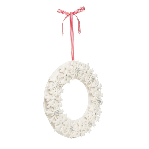 glam style Christmas Felt Layered Snowflake Wreath