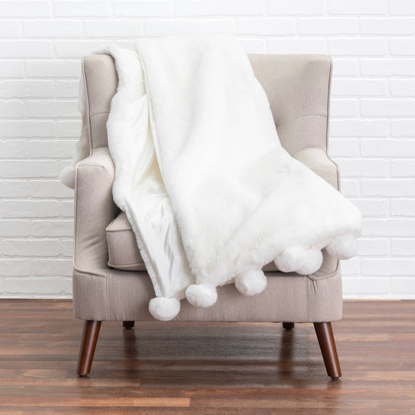 glam style Cloud 9 Design - Snow Ivory Throw